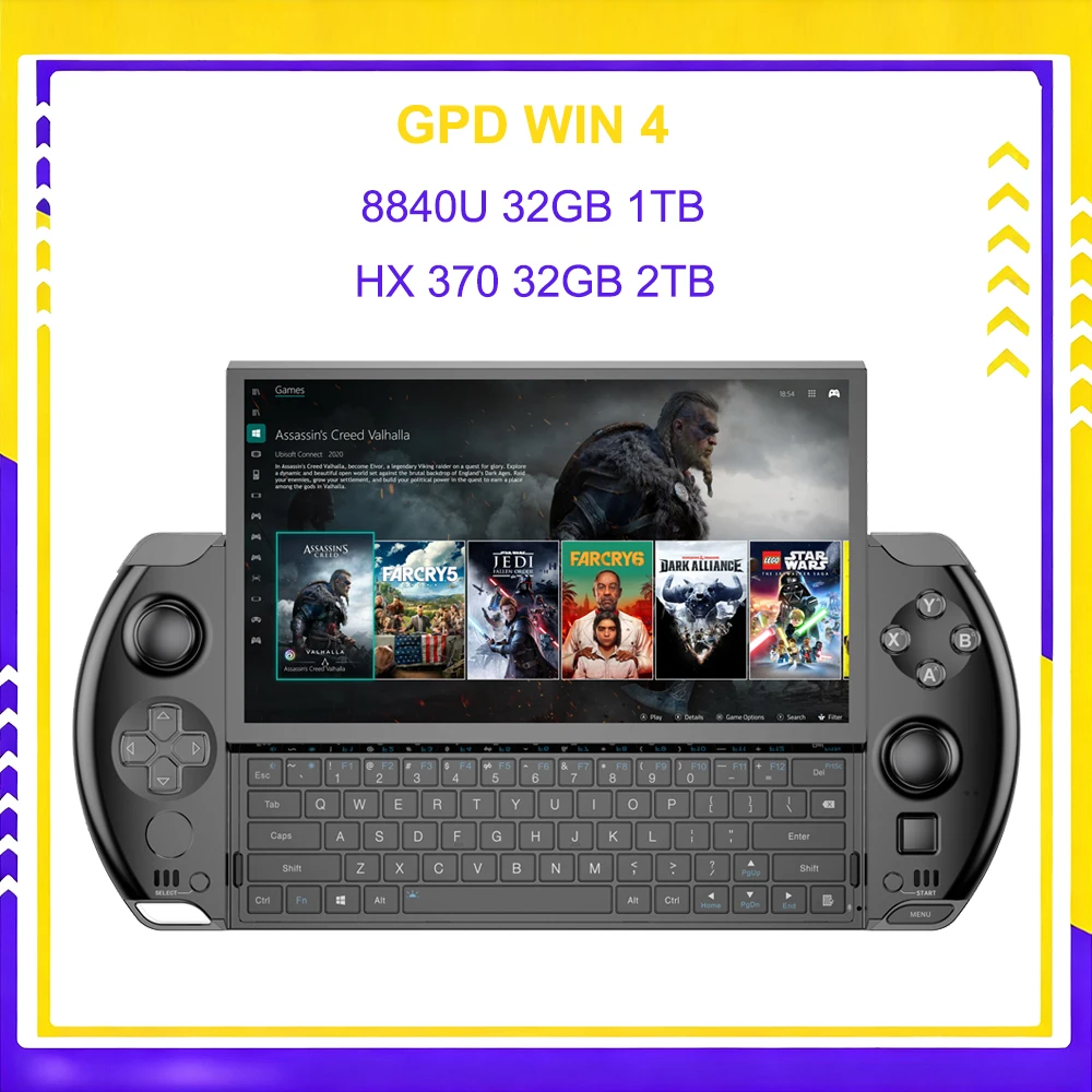 New GPD WIN 4 AMD AI 9 HX 370 6-Inch Handheld GamePad Tablet 32GB RAM 1/2TB SSD Pocket Mini PC Game Player Console