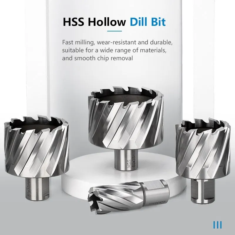 CMCP HSS Hình Khuyên Cắt 6-60Mm Lõi 19Mm Weldon Shank Rỗng Mũi Khoan Lỗ Cưa dao Cắt Cho Cắt Kim Loại Dụng Cụ