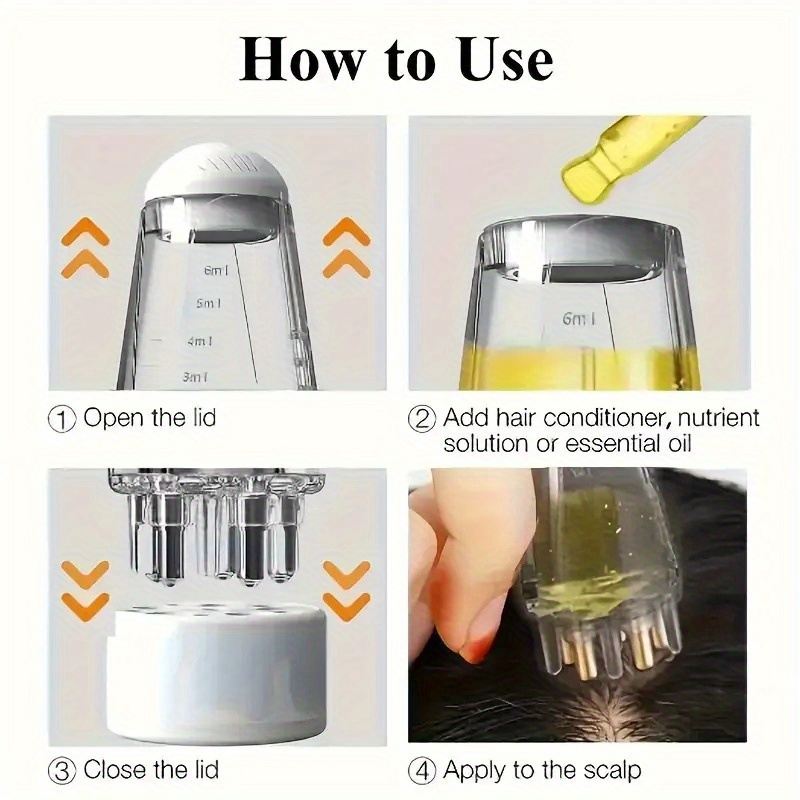 Mini applicateur de cuir chevelu portable, peigne liquide, racine des cheveux, massage roulant, peigne médicinal, cheveux avec essence, huile pour nourrir le cuir chevelu