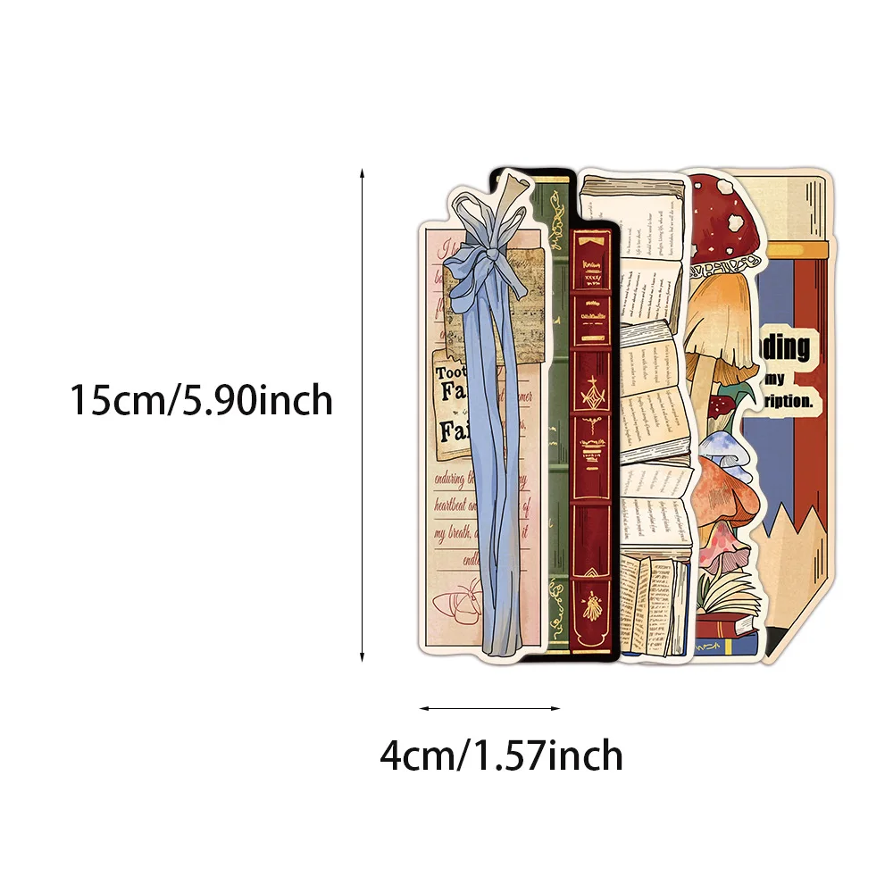 30pcs Bookmarks DIY Students Reader Page Markers Library Office Page Markings Retro Romantic Reading Books Bookish Paper