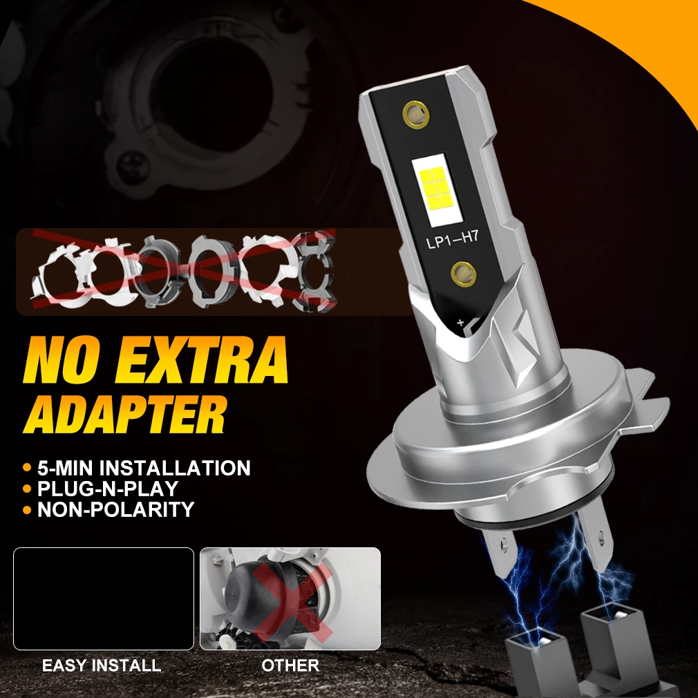 20000LM H7 LED Headlight Kit Mini Bulb 100W CSP 3570 for Car Headlamp Auto Fog Lamps Canbus H7 Led Turbo Automobile 12V 6000K