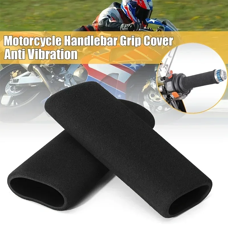 2 個の黒スポンジ自転車ハンドルバーカバー、スクーターオートバイグリップキット、改良された滑り止め、汗吸収、防水ソフト