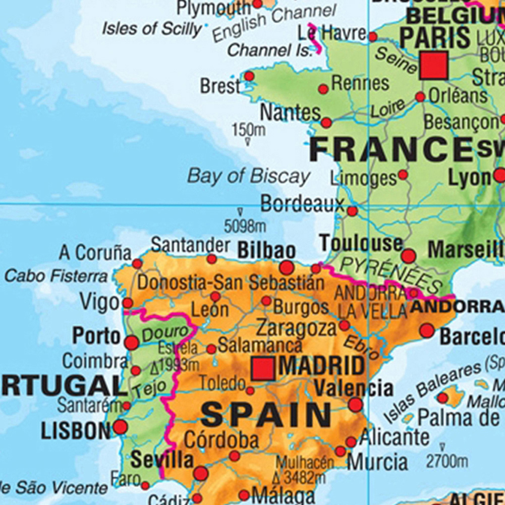 Mapa świata 70*50cm dekoracyjny wiszący obraz na płótnie malarstwo ścienne plakat artystyczny i druk biuro szkolne Home Decor