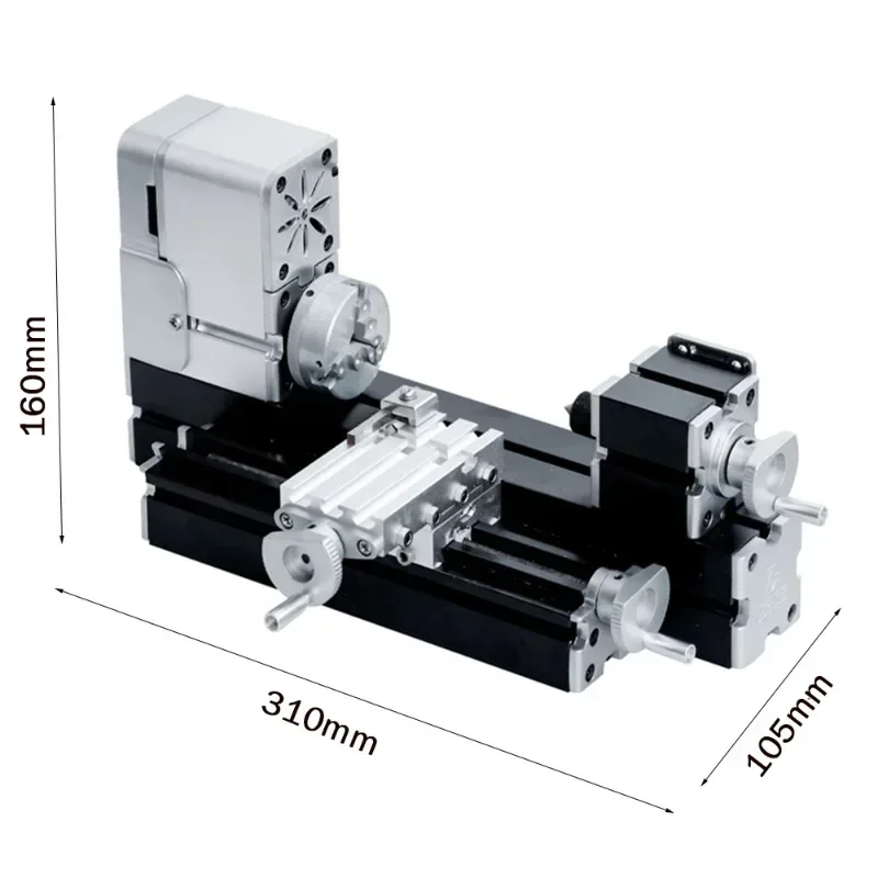 ZHRUI All-metal Miniature Lathe 36W Didactical Mini metal Machine Tool for Hobbyist Woodworking Craft with 5PCS Turning Tool