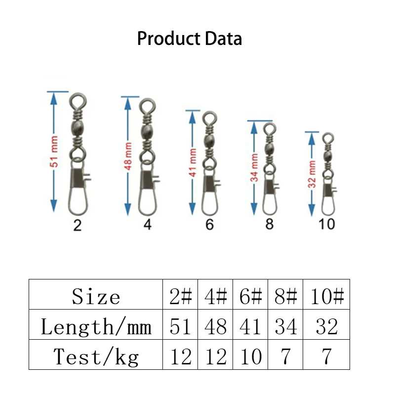 50 pçs conector de pesca gira intertravamento pino rolamento rolamento giratório snap anzol carpa pesca isca acessórios pesca