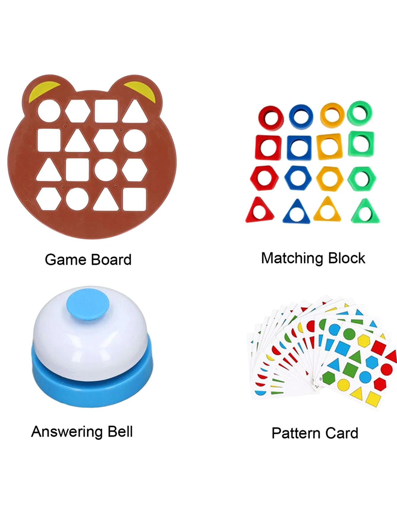 1 Set Little Bear Geometry Matching Puzzle Puzzle Education Block Parent Child Interactive Board Game