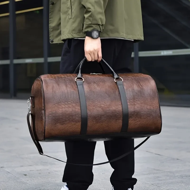 Torba podróżna o dużej pojemności w stylu retro z krokodyla - trwały bagaż wakacyjny unisex, wszechstronny prezent dla mężczyzn i kobiet