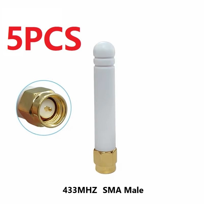 Antena gws 5 peças 433mhz 3dbi sma macho lora antene pbx iot módulo receptor de sinal lorawan antena 5cm tamanho mini