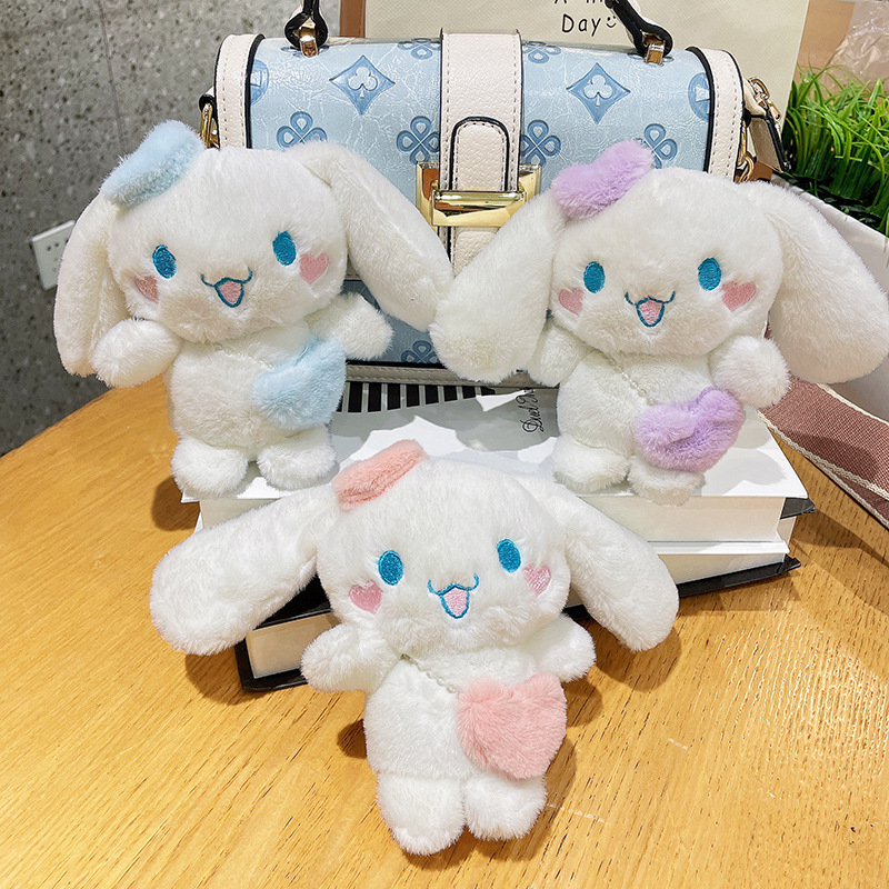 Sanrio Cinnamoroll pluszowa lalka brelok Cartoon miękkie wypchane pluszowe breloczek torba wisiorek dziewczyna prezent dla dzieci zabawki