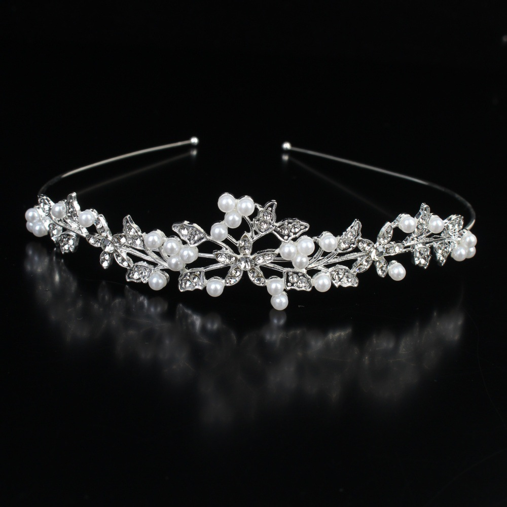 Braut perlen krone stirnband diamant haar zubehör legierung strass prinzessin hochzeit stirnband braut kopfschmuck kronen