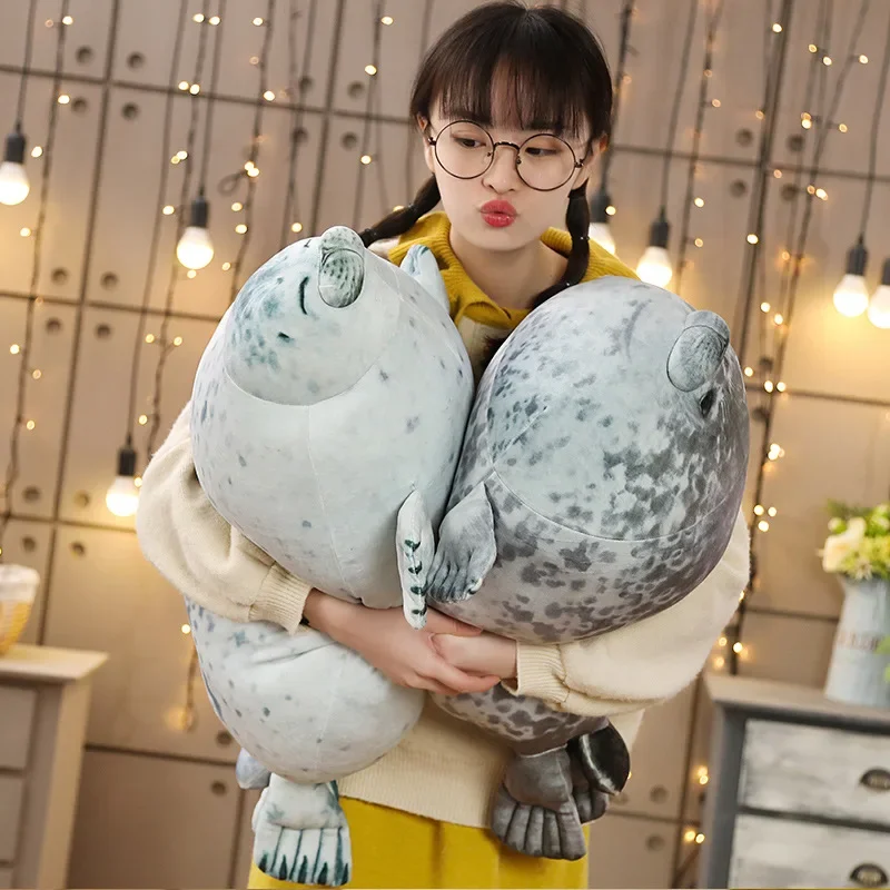 Hot 3D Novelty Throw Pillows Cute Real Life Sea Lion Plush Toys Soft Seal Plush Stuffed Plush Housewarming Party Hold Pillow