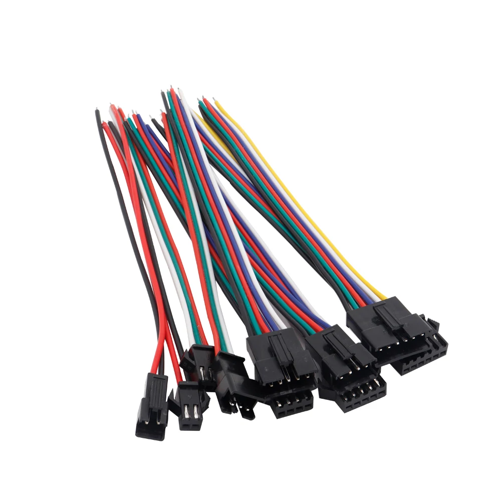 5-100Pair 2pin 3pin 4pin 5pin 6Pin Led JST Connector Male/Female Wire Connector Led Strip Plug For RGB RGBW Light Lamp Adapter
