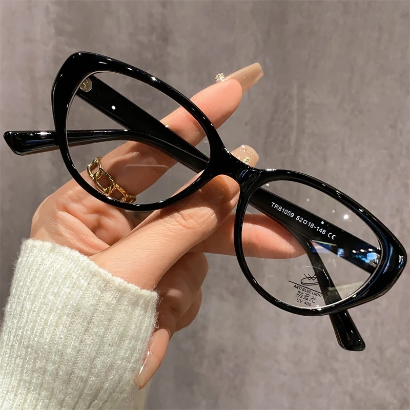Gafas de miopía con diseño de ojo de gato para hombre y mujer, lentes transparentes Retro, diseño de lujo, a la moda, 0-1,0-4,0