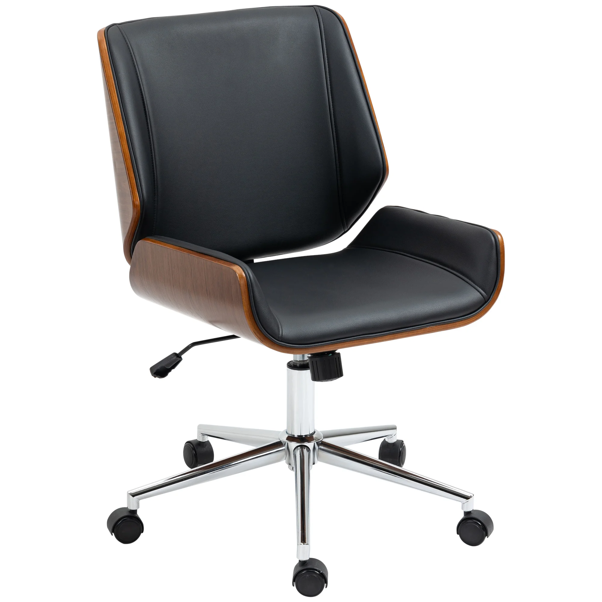 Vinsetto höhenverstellbarer drehbarer Schreibtischstuhl 51x65,5x82-92 cm schwarz