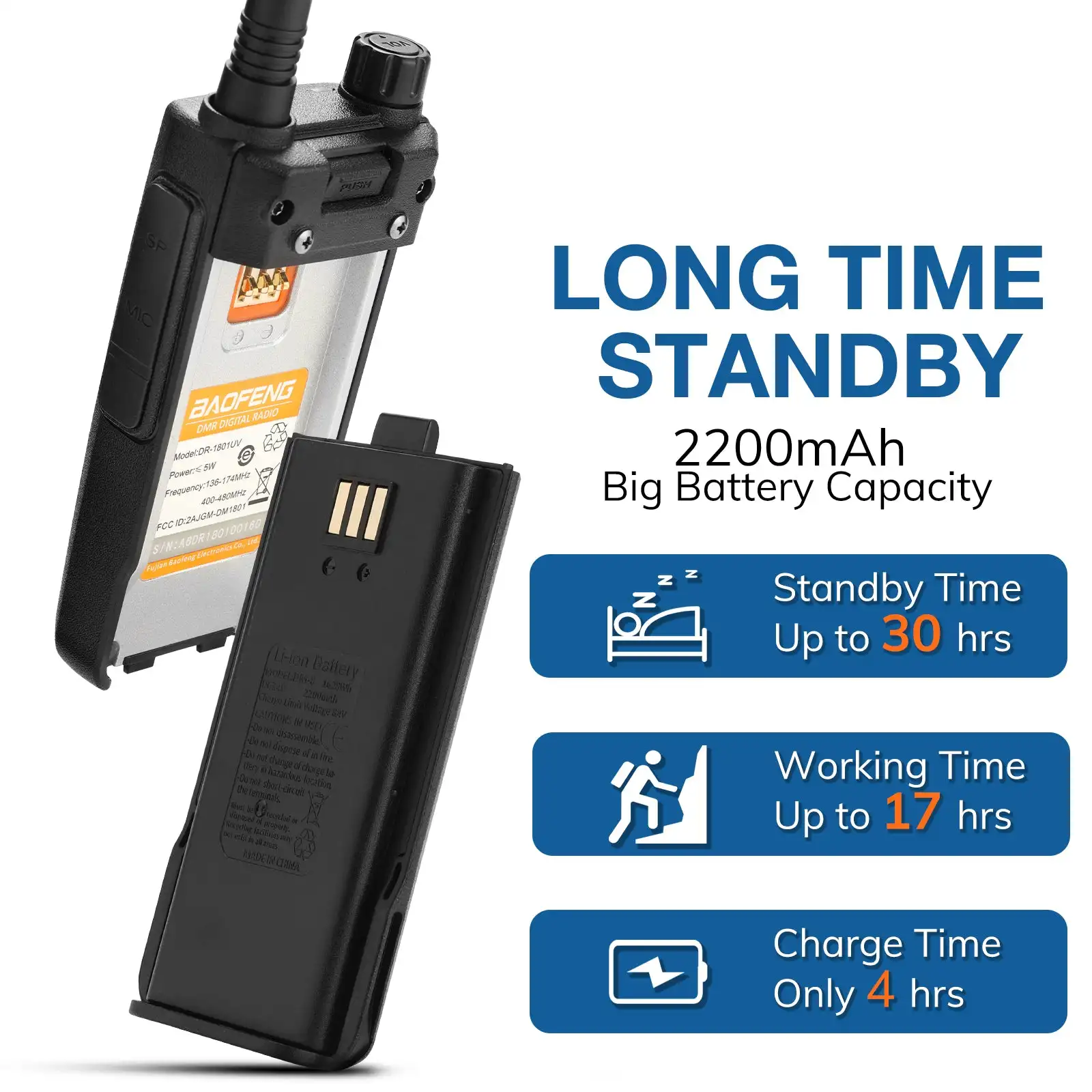 Baofeng DR-1801UV AES256 Verschlüsselung Long Range DMR Digital/Analog Walkie Talkie Tier I Tier II Dual Time Slot DR-1801 Amateurfunk