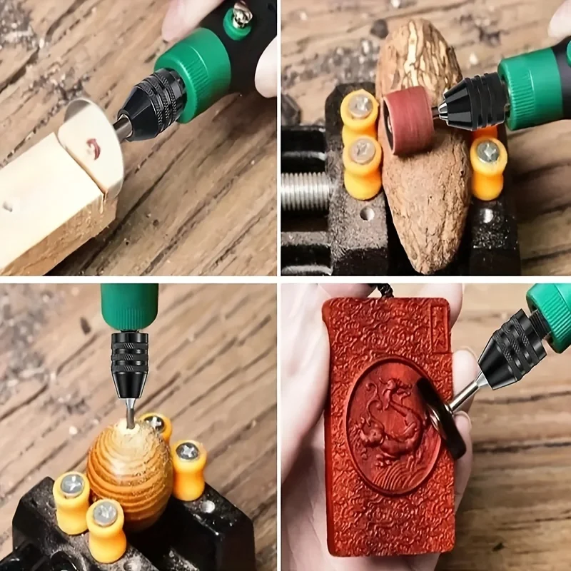 Eyless Drill Chuck 0.3-8mm Self-Tighten Electric Drill Bits Collet Fixture Tools 1/4" Hex Shank Quick Change Converter