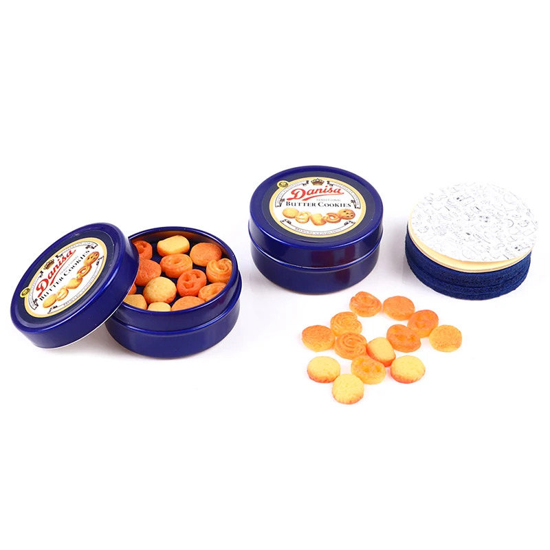 1 pçs 1/12 casa de bonecas em miniatura caixa de biscoitos dinamarquês modelo conjunto acessórios cozinha para casa boneca decoração crianças brinquedos presente