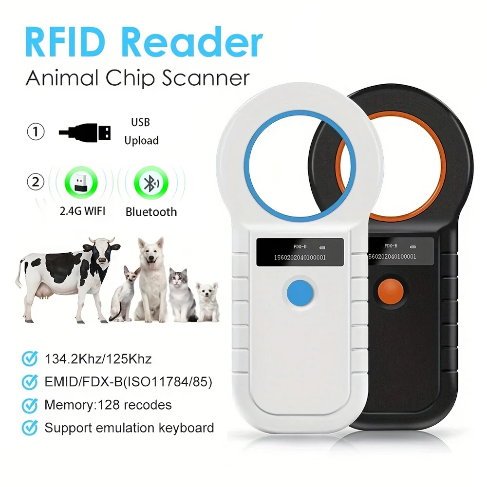 블루투스/USB 동물 태그 리더 RFID 리더 귀 태그 리더 애완 동물 칩 스캐너 개 고양이 소 양을위한 애완 동물 마이크로 칩 리더