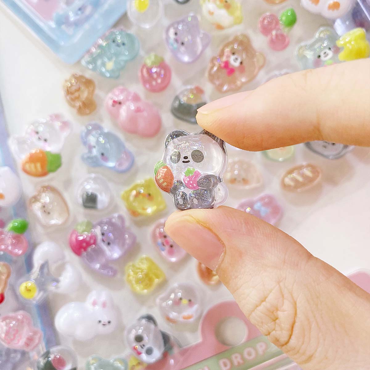 1 pc 3D 구호 스티커 Scrapbooking 크리 에이 티브 캔디 유령 토끼 드롭 Diy 일기 편지지 스티커 장식 귀여운 미적 스티커