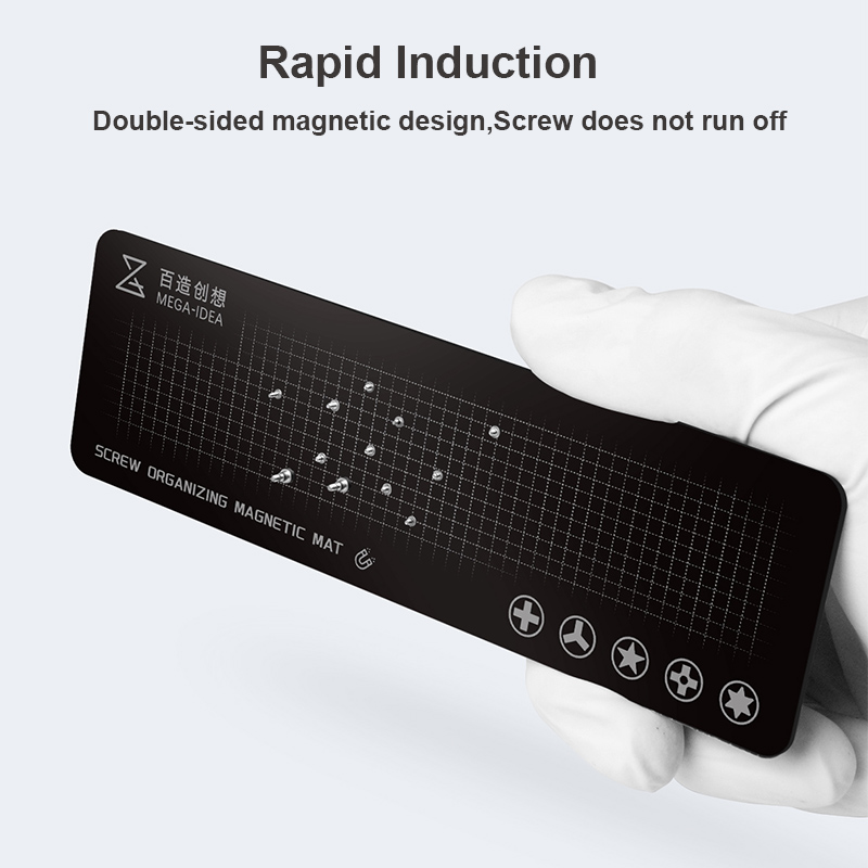 QIANLI MEGA-IDEA Universal Magnetic Repair Screws Storage Pad with Double Side Mobile Phone Maintenance Parts Organizer