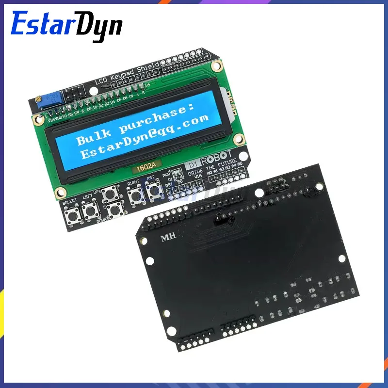 Estardyn 1602 teclado lcd escudo lcd1602 lcd 1602 módulo de exibição para arduino atmega328 atmega2560 raspberry pi uno tela azul