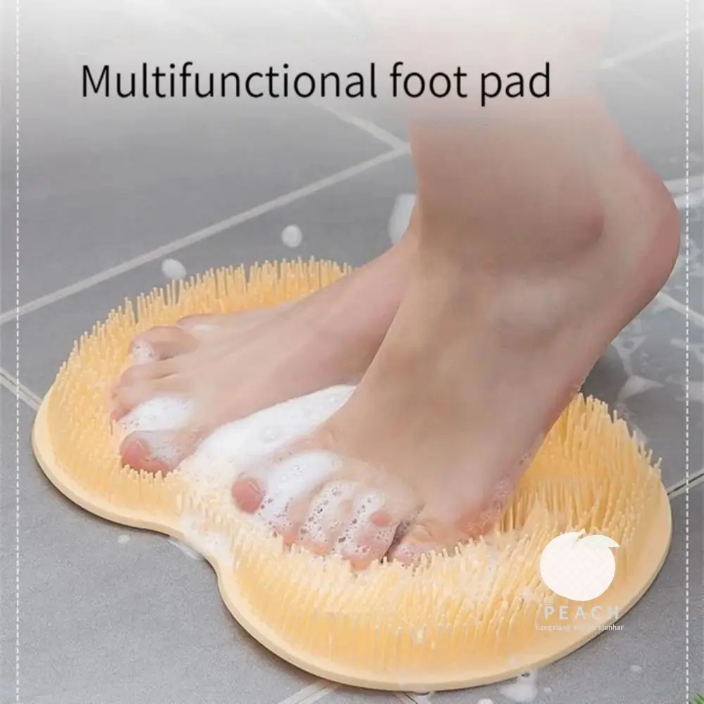 "Esfoliante Doccia Massaggio Raschietto Bagno Tappetino da bagno antiscivolo Spazzola per massaggio alla schiena Lavaggio dei piedi in silicone Pulizia del corpo Strumento da bagno