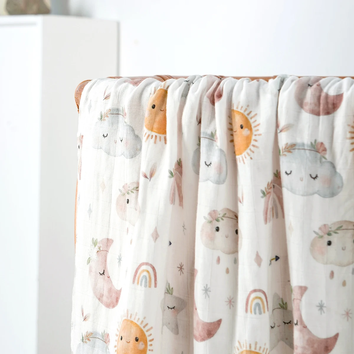 HappyFlute 1pc Super Soft Baby Muslin Blanket Digital Print  Baby Swaddle  Baby Wrap 120*110CM