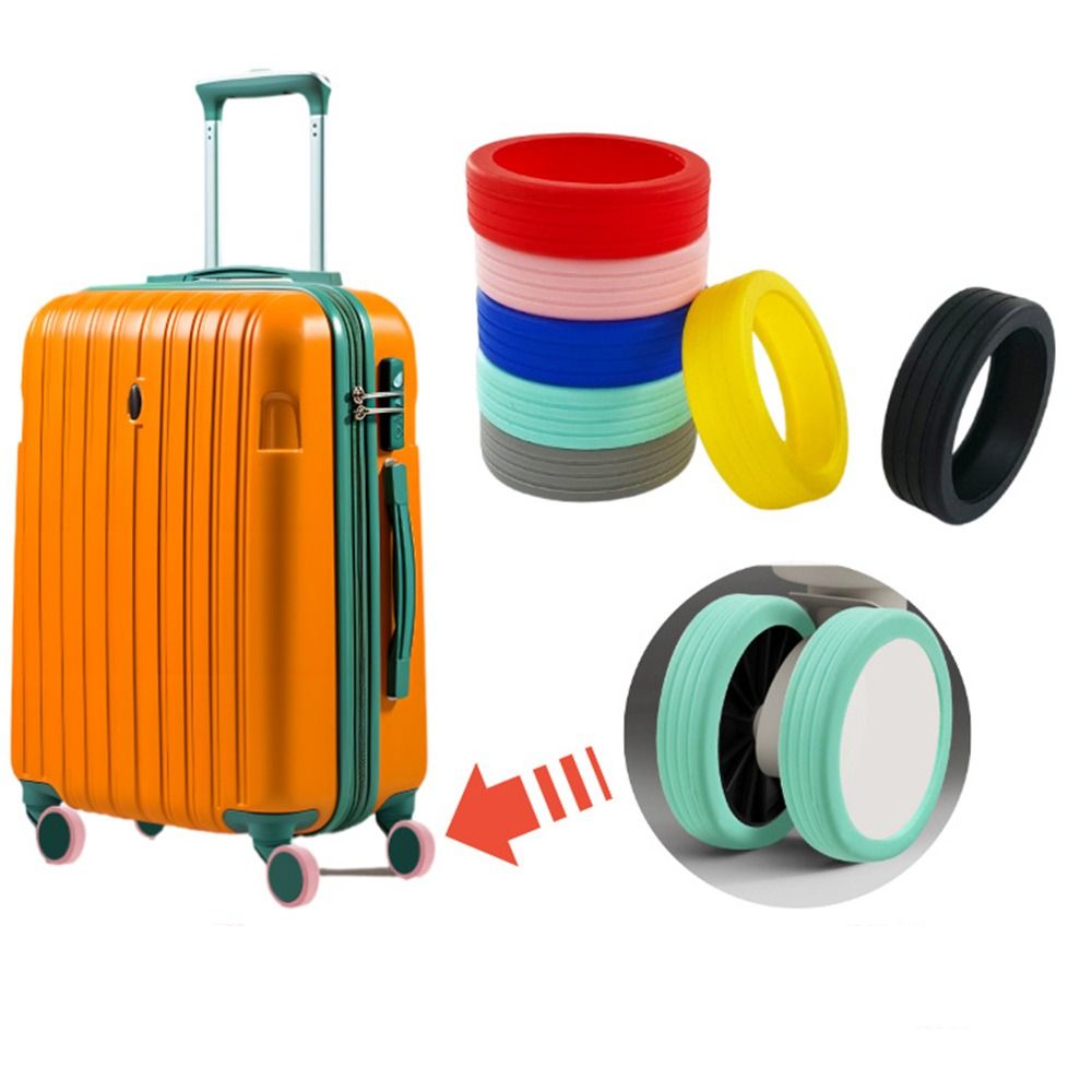 4/8PCS/Set Silicone Luggage Wheels Protector Suitcase Parts Axles with Silent Sound Travel Luggage Caster shoes Luggage Accessor