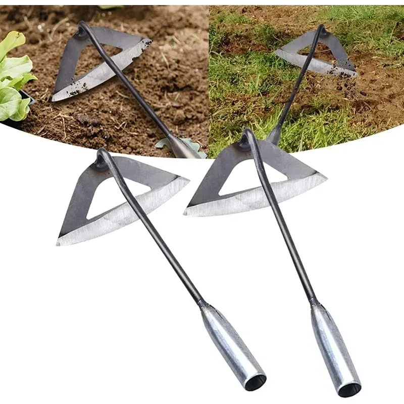 1 PC เหล็กทั้งหมดแข็ง Hollow Hoe มือถือ Weeding Rake ปลูกผักฟาร์มสวนการเกษตรเครื่องมือ Weeding อุปกรณ์เสริม
