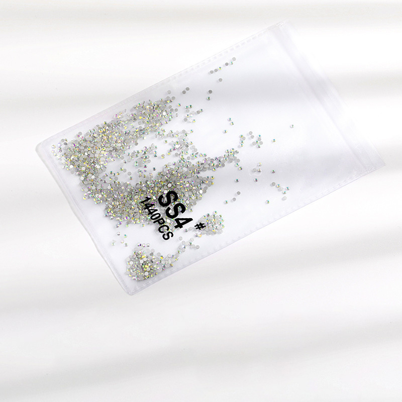 1440ab Rhinestones ด้านล่างแบนเจาะกระจกกลมเล็บเจาะอุปกรณ์เสริมเล็บ