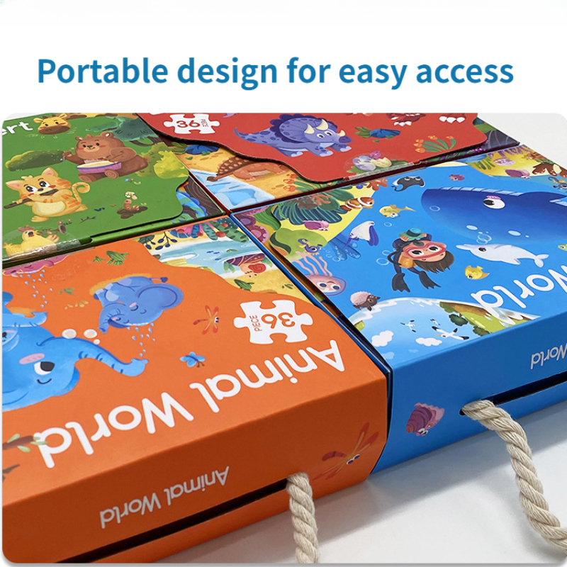 36 個キャリングジグソーパズル子供紙大ピースパズル啓発ギフト 3-6 歳の赤ちゃんのおもちゃ幼児パズル