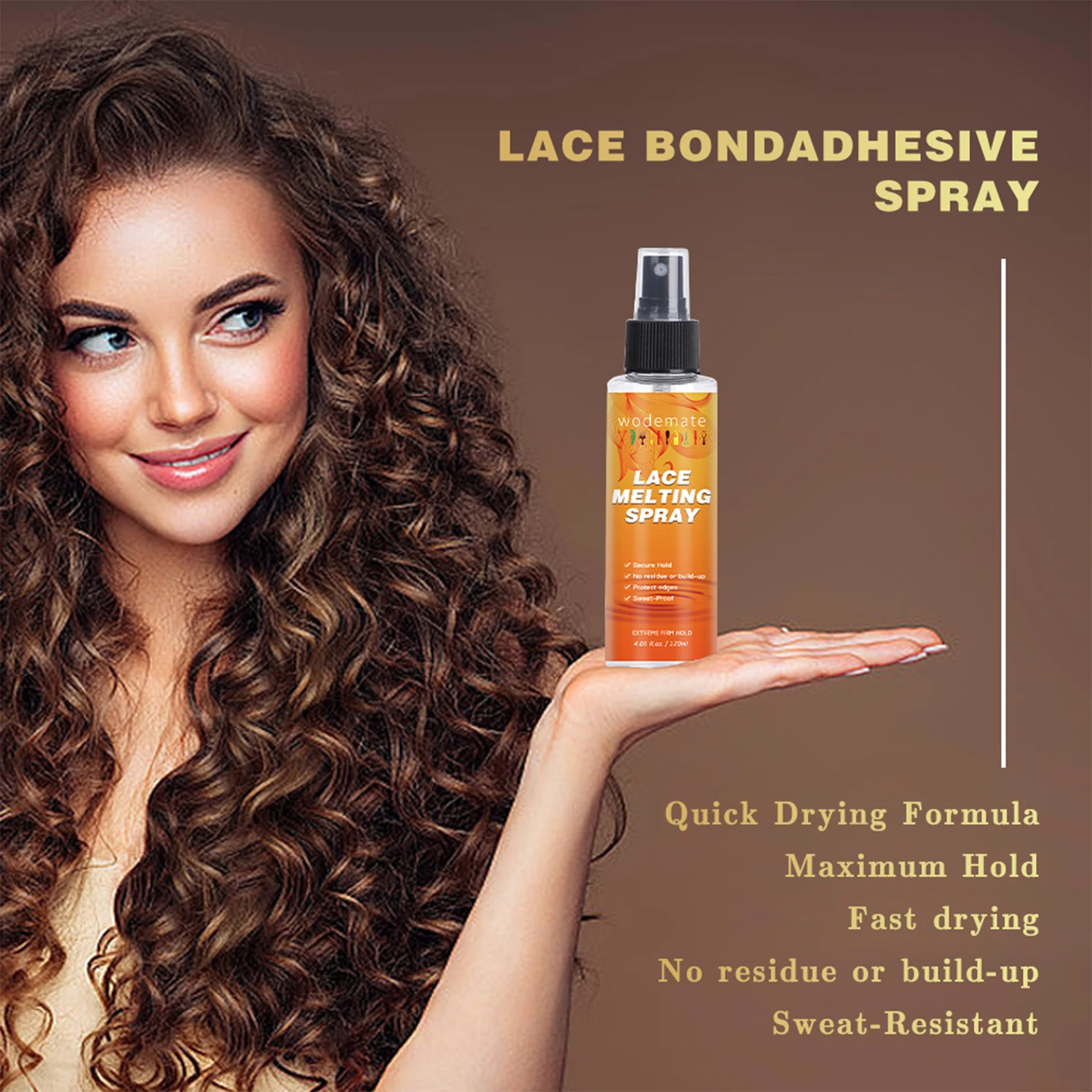 Spray de fusión para peluca de encaje, Spray de fusión de encaje Invisible de larga duración, banda de fusión de secado rápido, accesorios para pelucas, 120ml
