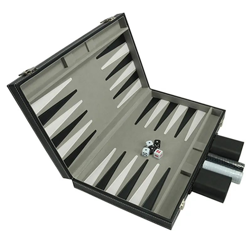 Neu-Backgammon-Set, klassisch, für Erwachsene, Brettspiel für antike Backgammon-Set, Familienspiel-Set, Leder-Schachbox, schönes Geschenk