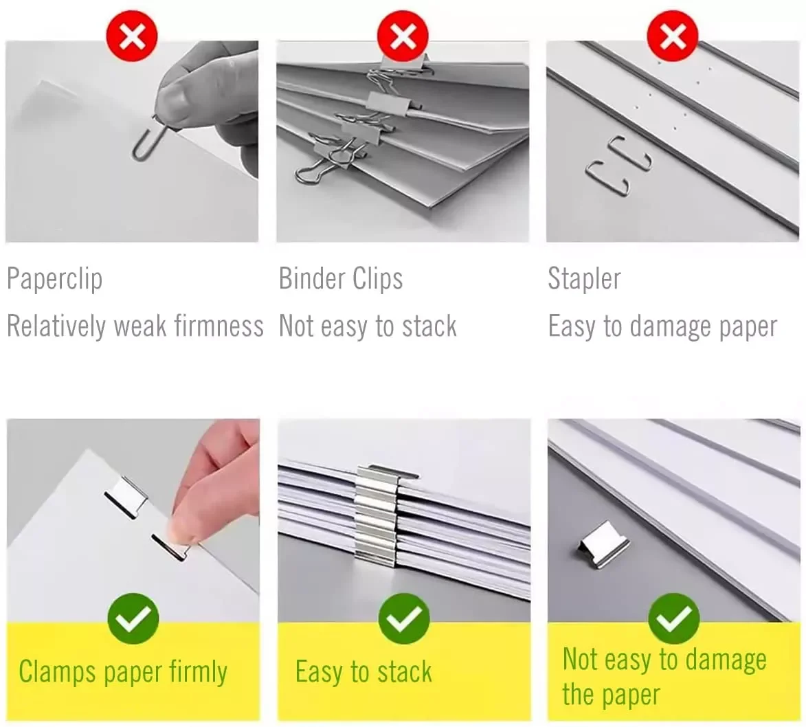 50Pcs Push คลิปเย็บกระดาษ Staple Remover Binder Push Clamp เทปกระดาษคลิปอุปกรณ์สำนักงานชุดเดสก์ท็อปอุปกรณ์