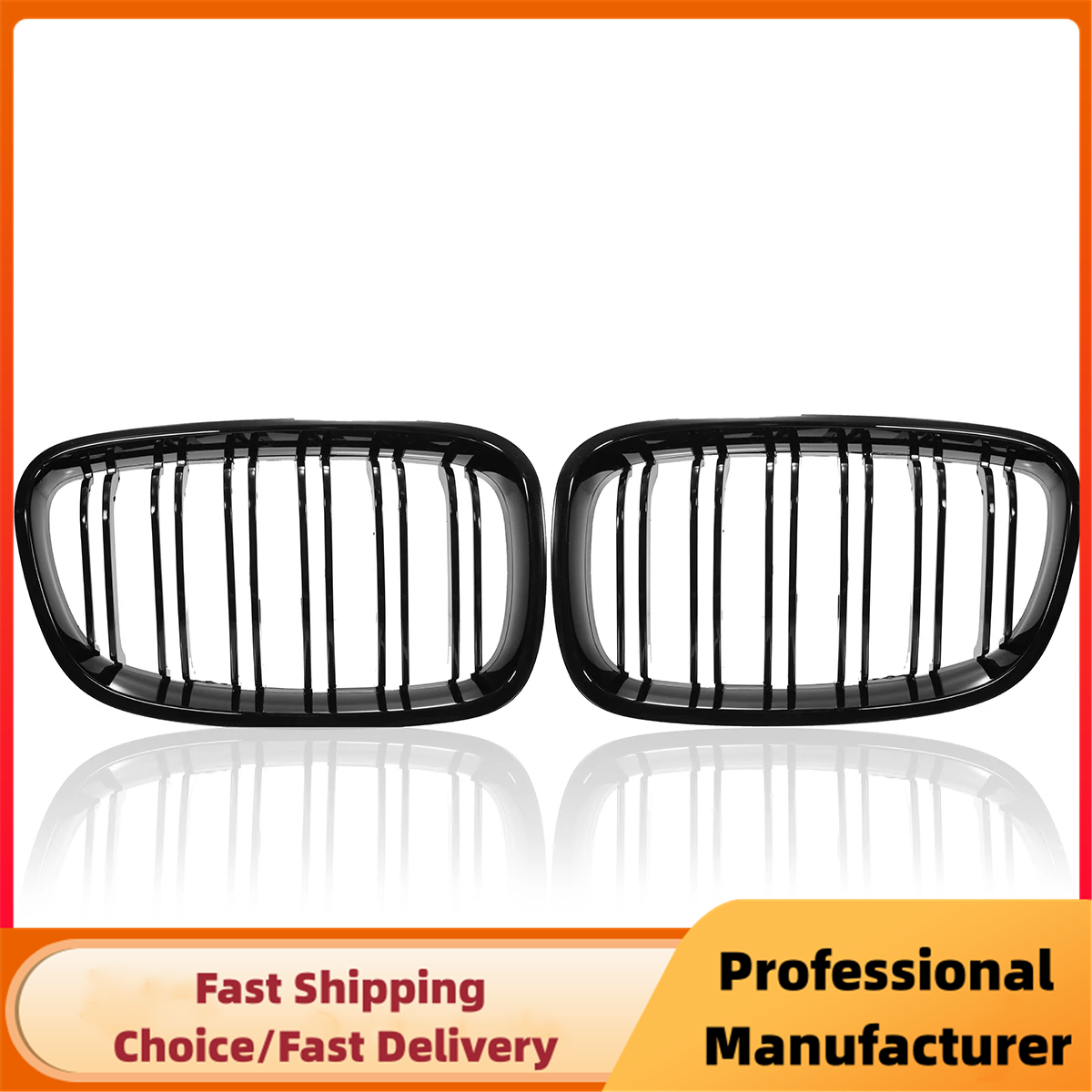 Grade de rim para para-choque dianteiro, preto brilhante, para bmw série 1 f20 f21 2011 2012 2013 2014, substituição de grelhas de corrida de slat duplo
