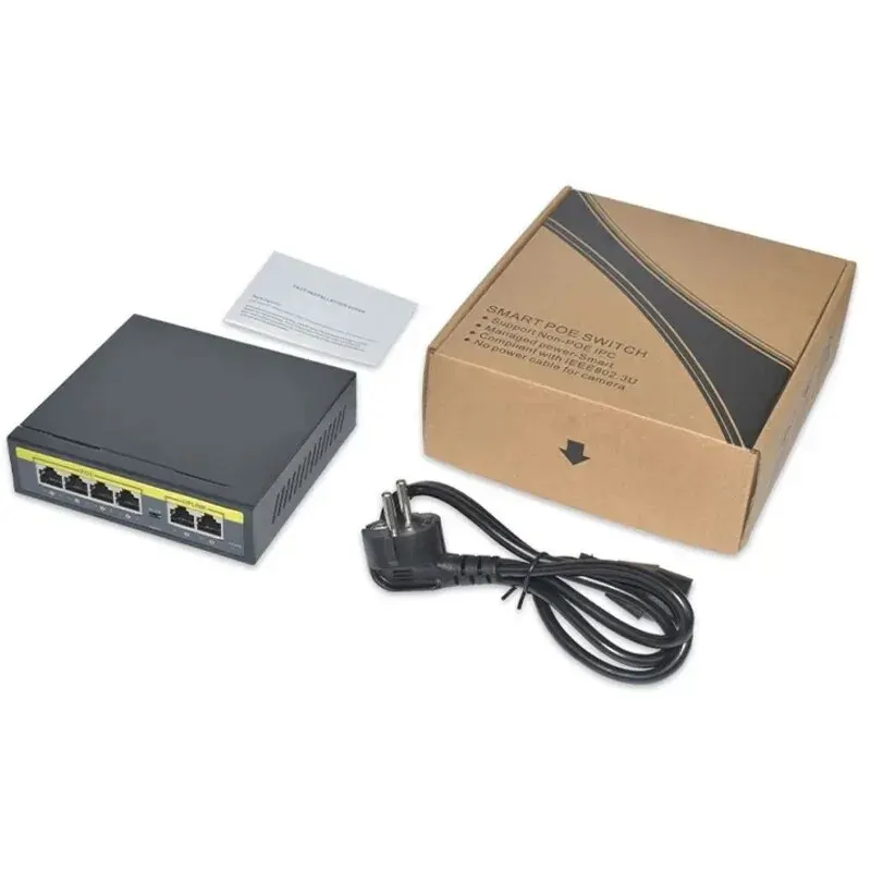 Kuwfi 48v poe switch 100mbps switch ethernet mit 4 port wifi smart ip switch rj45 injektor umschalter für ip kamera cctv