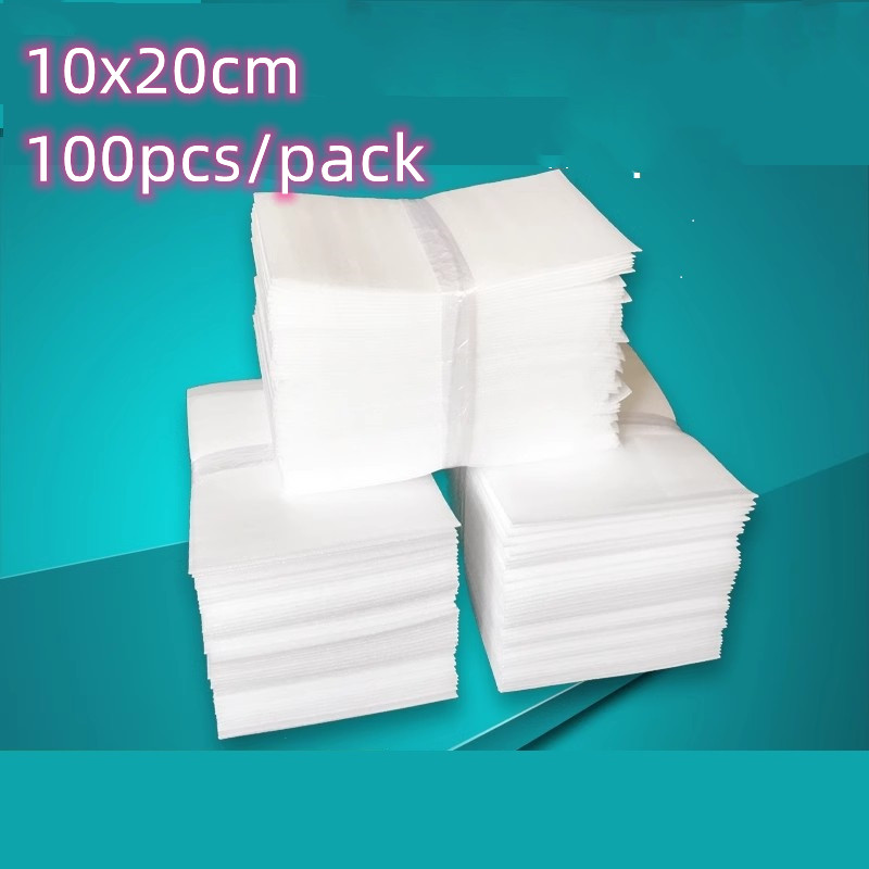 100 unids/pack 10x20cm hoja protectora de aislamiento de espuma EPE bolsas de embalaje acolchadas Material de embalaje bolsa de película envoltura Mailer