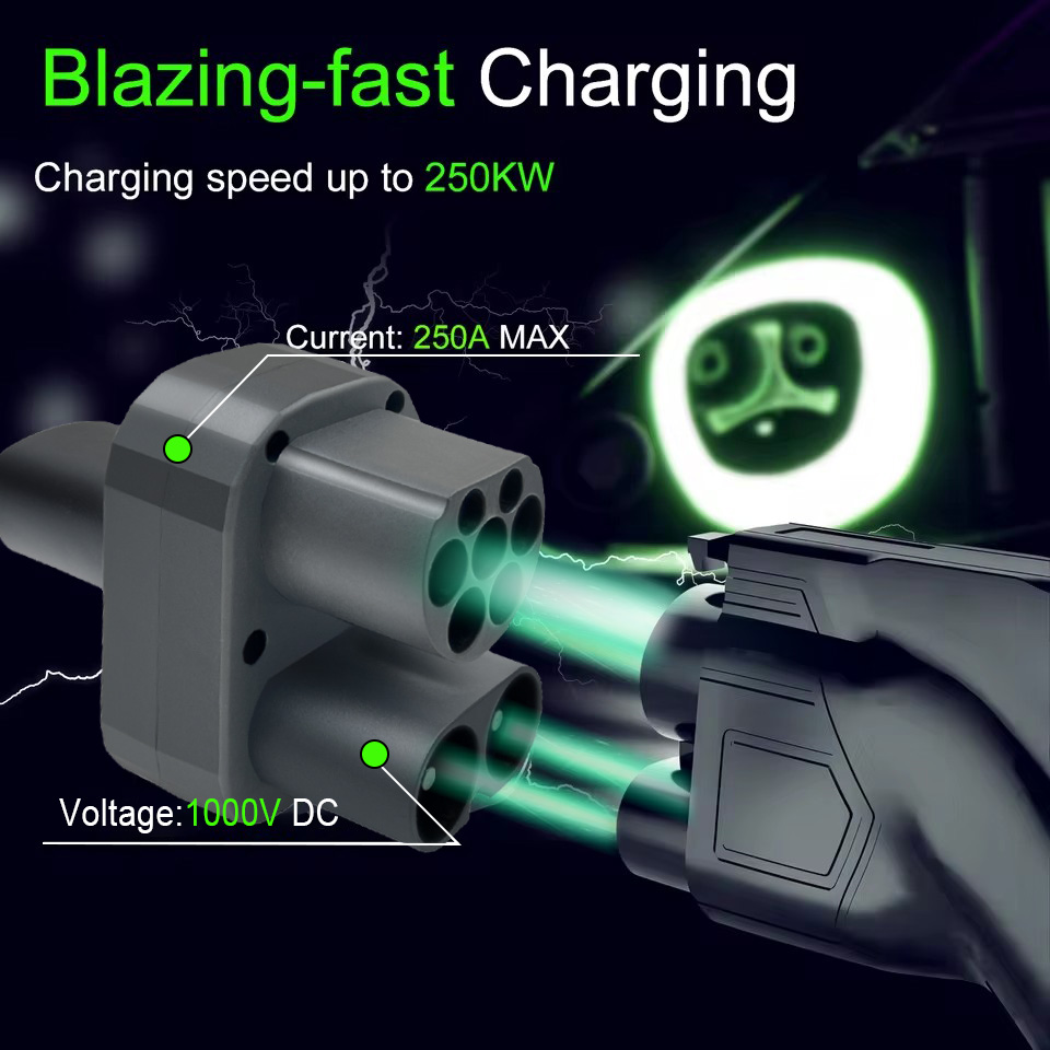 Teschev CCS2 naar Tesla EV Charger Adapter 250A 1000 V Elektrisch Voertuig DC Laadstation CCS2 Naar Tesla Converter dc combo 2