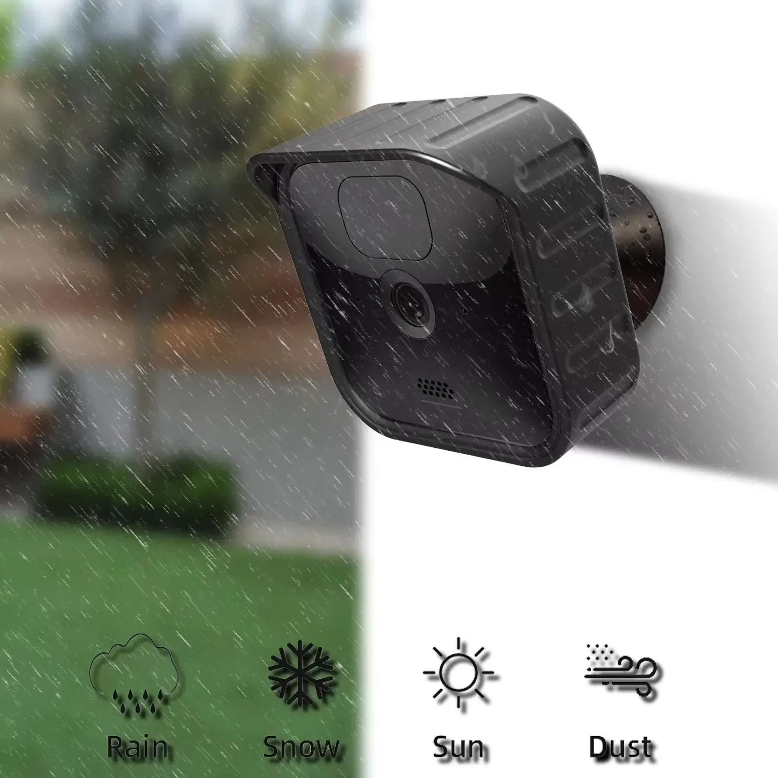 Funda protectora de silicona resistente a la intemperie, suave para la nueva cámara Blink Outdoor/Indoor/Blink XT/XT2 (negro)