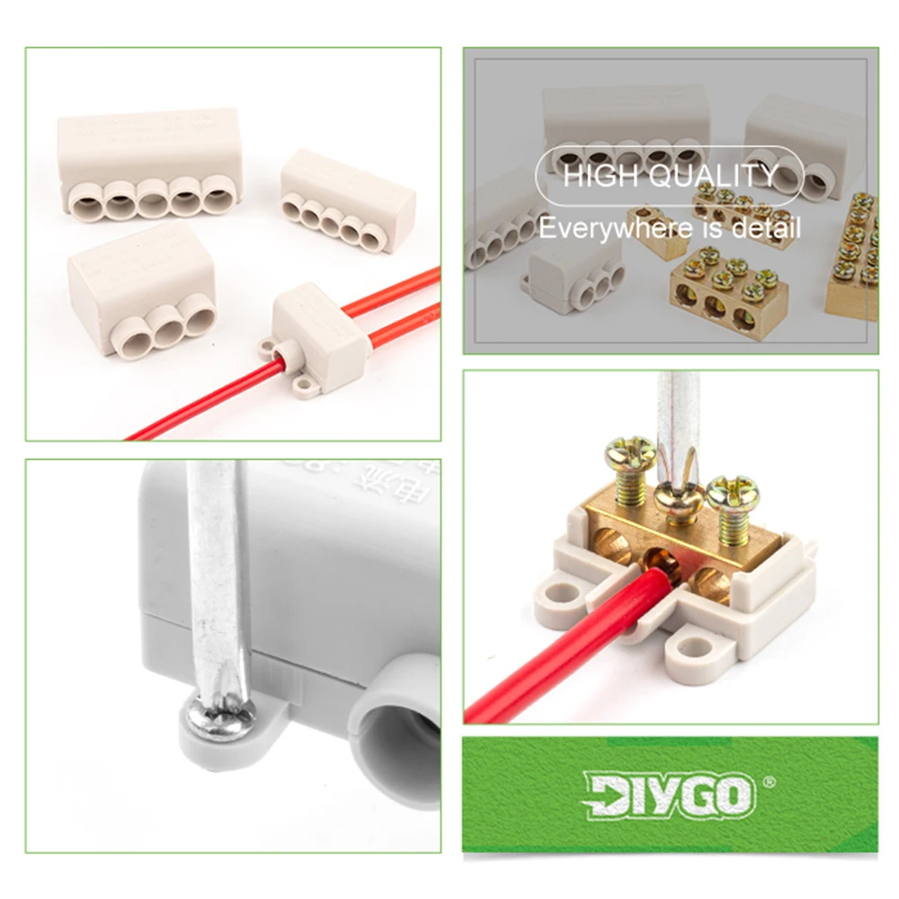 High Power 1 in multiple out Cable Splicing 60A/400V 1-6mm2 Wire Connector Screw Wiring Terminal Block 80A/1000V 2.5-16mm2