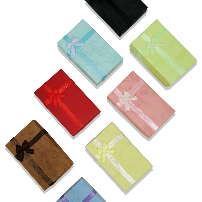 12 stks/partij Ring Box Ketting Hanger Box Oorbellen Organizer Sieraden Display Houder Trinket Opslag Props Geschenkdoos 5*8*2.5 cm