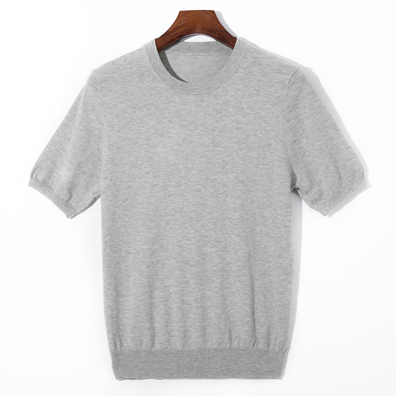 Zomer Klassieke Heren Truien Met Korte Mouwen Zijde Wolmix Trui O-hals Losse Koele Kwaliteit Zakelijke Trui Basic Kleding Tops
