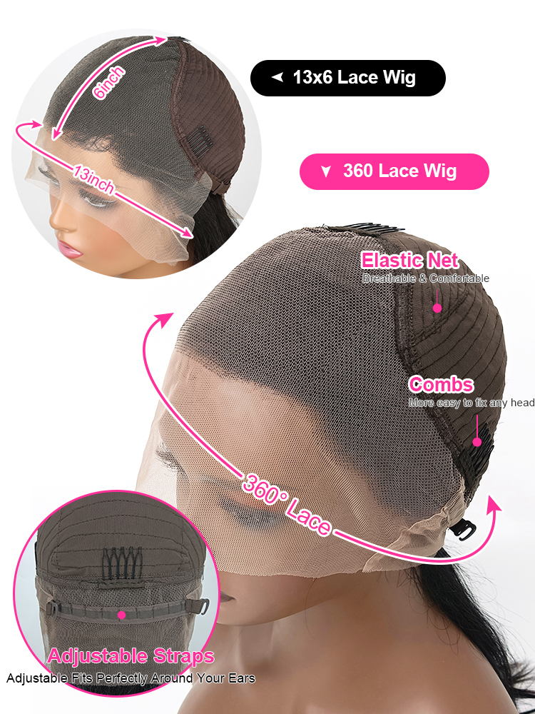 Verworrene gerade 360 HD-Vollspitze-Perücken, Echthaar, brasilianisches Yaki, gerade, 13 x 6 HD-Spitzenfront-Perücke, vorgezupft, 250 % hohe Dichte