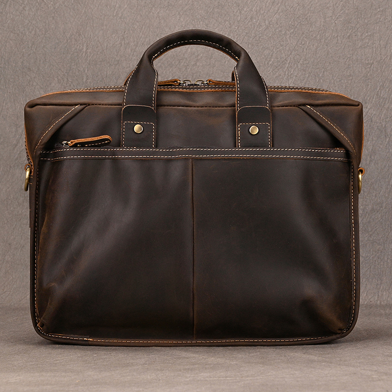 Luufan prawdziwej skórzana teczka torba dla człowieka nadające się do 14 cal PC torba biznesowa w stylu Vintage mężczyzna torba na laptopa ręcznie Crossbody torba