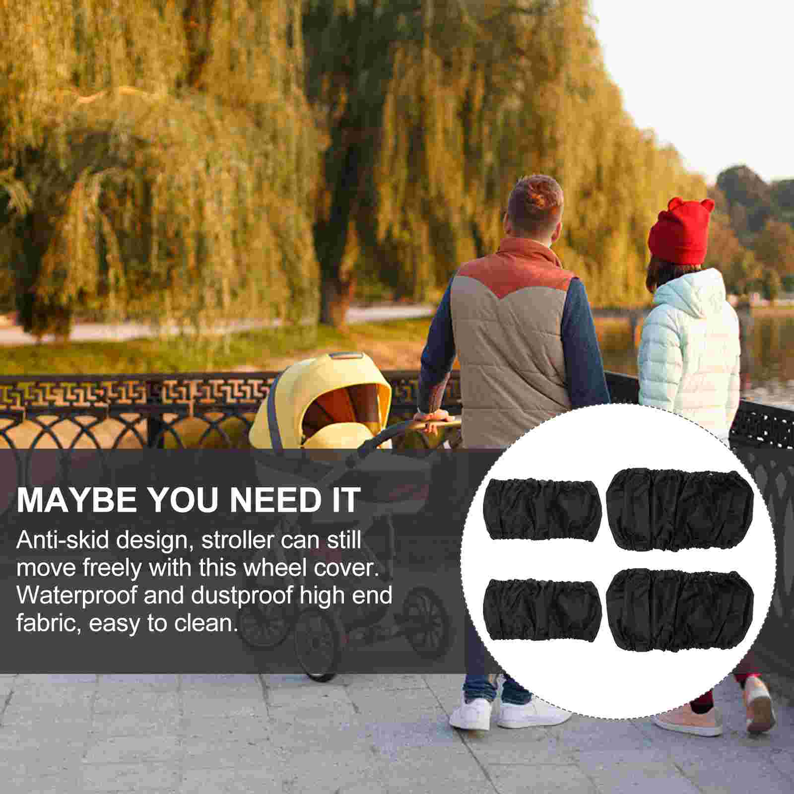 4 PCS Umbrella Stroller Accessories Wheel Cover Wheelchair Protector Accessory Protective Tire Child