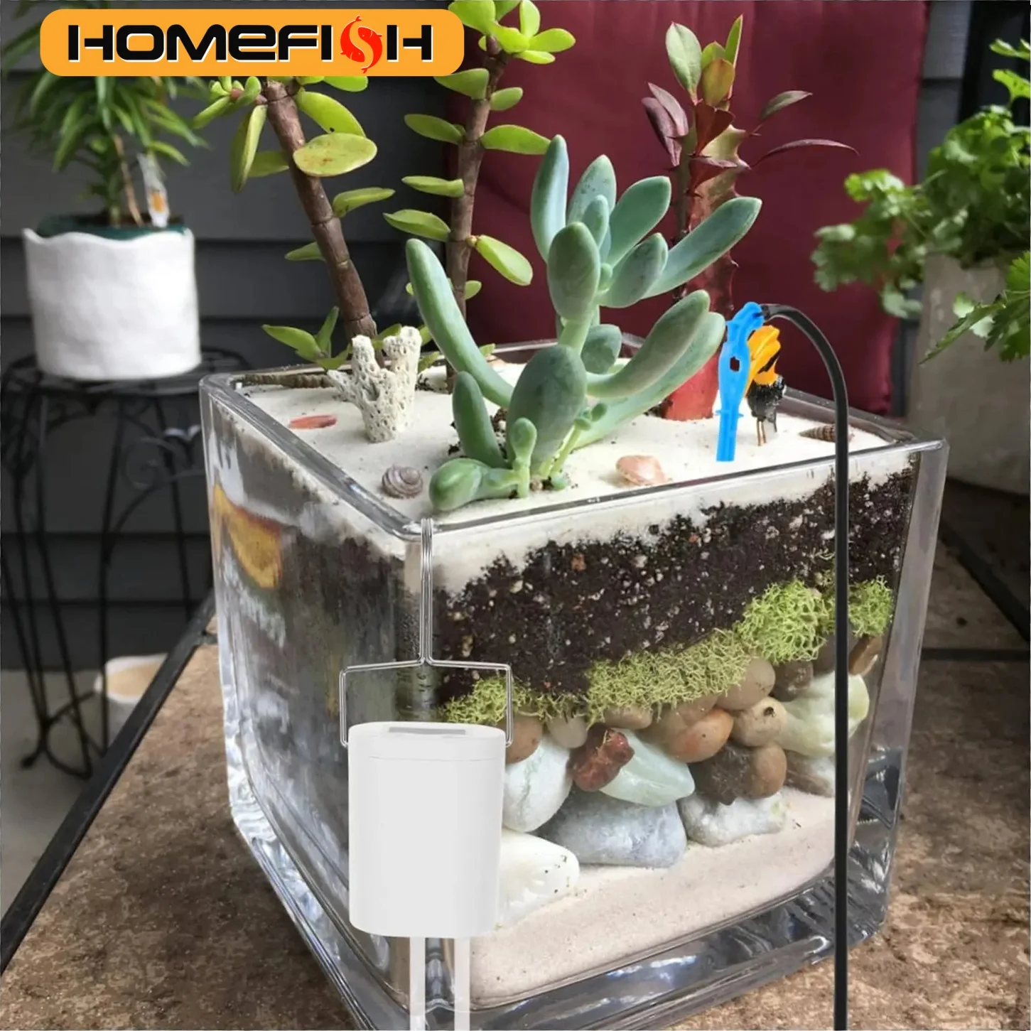 HOMEFISH Automatische Pflanze Blume Bewässerung Pumpe Hause Sprinkler Tropf Bewässerung Gerät 4/8/16 Köpfe Timer System Kit Garten Werkzeug