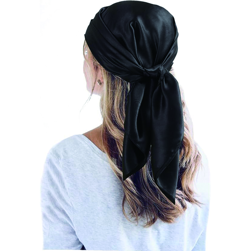 Durag acessórios para o cabelo 35 ''cetim grande lenço de cabeça quadrado seda sentimento pescoço cachecóis cabelo dormir envoltório leve lenço