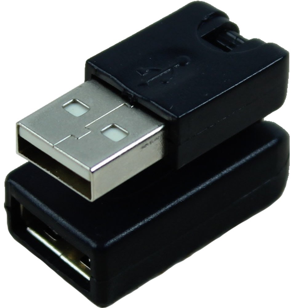 黒い角度の延長アダプター,USB 2.0オス-usbメス,360度回転