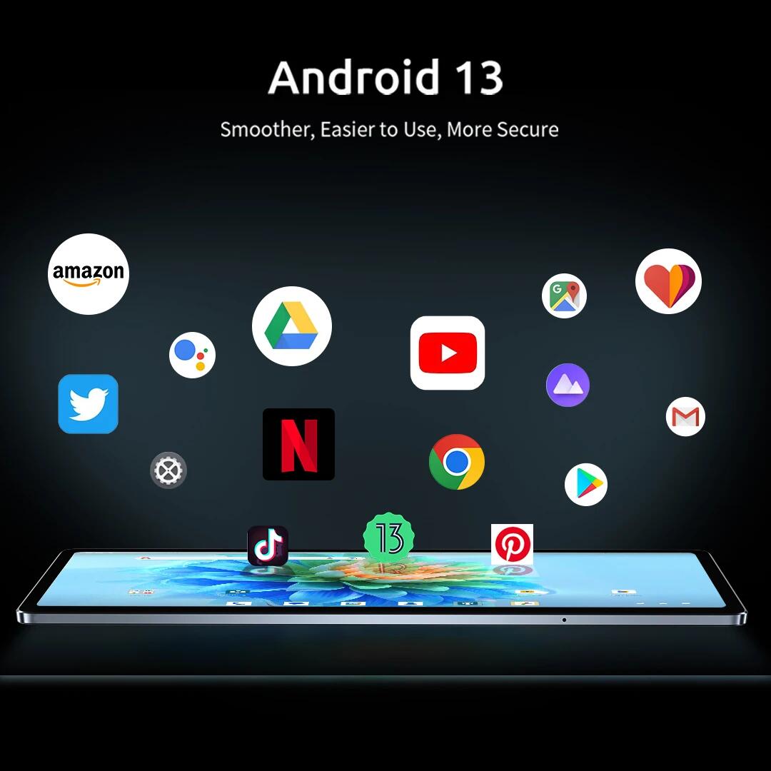 BMAX MaxPad I11 Plus 16 go (8 go de RAM + 8 go d'extension) 256 go de ROM 10.4 pouces Octa Core T606 Soc Android 13 double Wifi 4G Lte tablette SIM