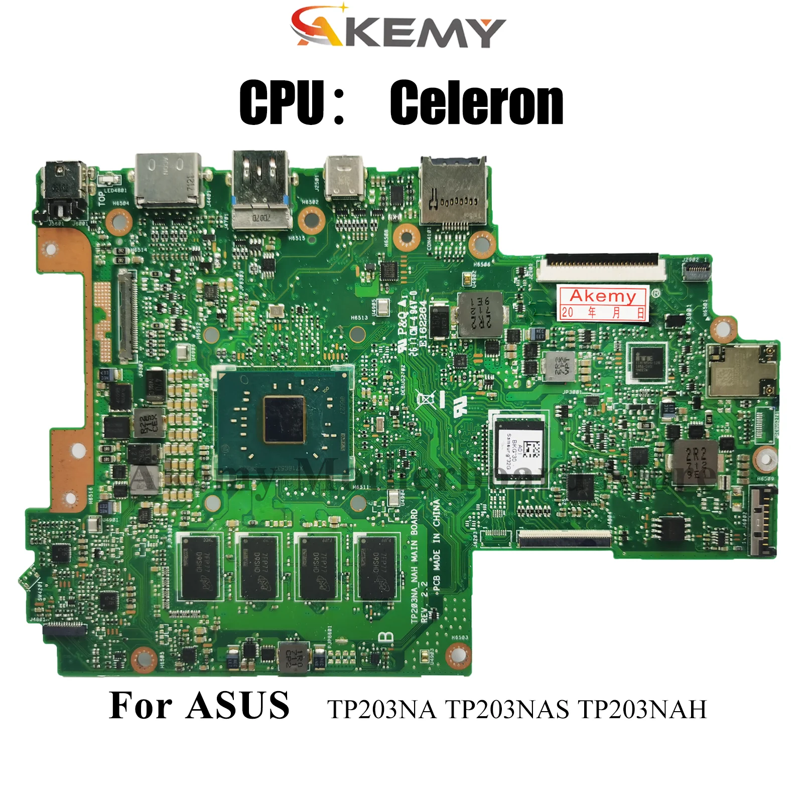 TP203NA Motherboard Laptop untuk ASUS VivoBook Flip TP203NAS TP203NA TP203N TP203NAH Mainboard dengan CPU Celeron 100% Tes OK Stk
